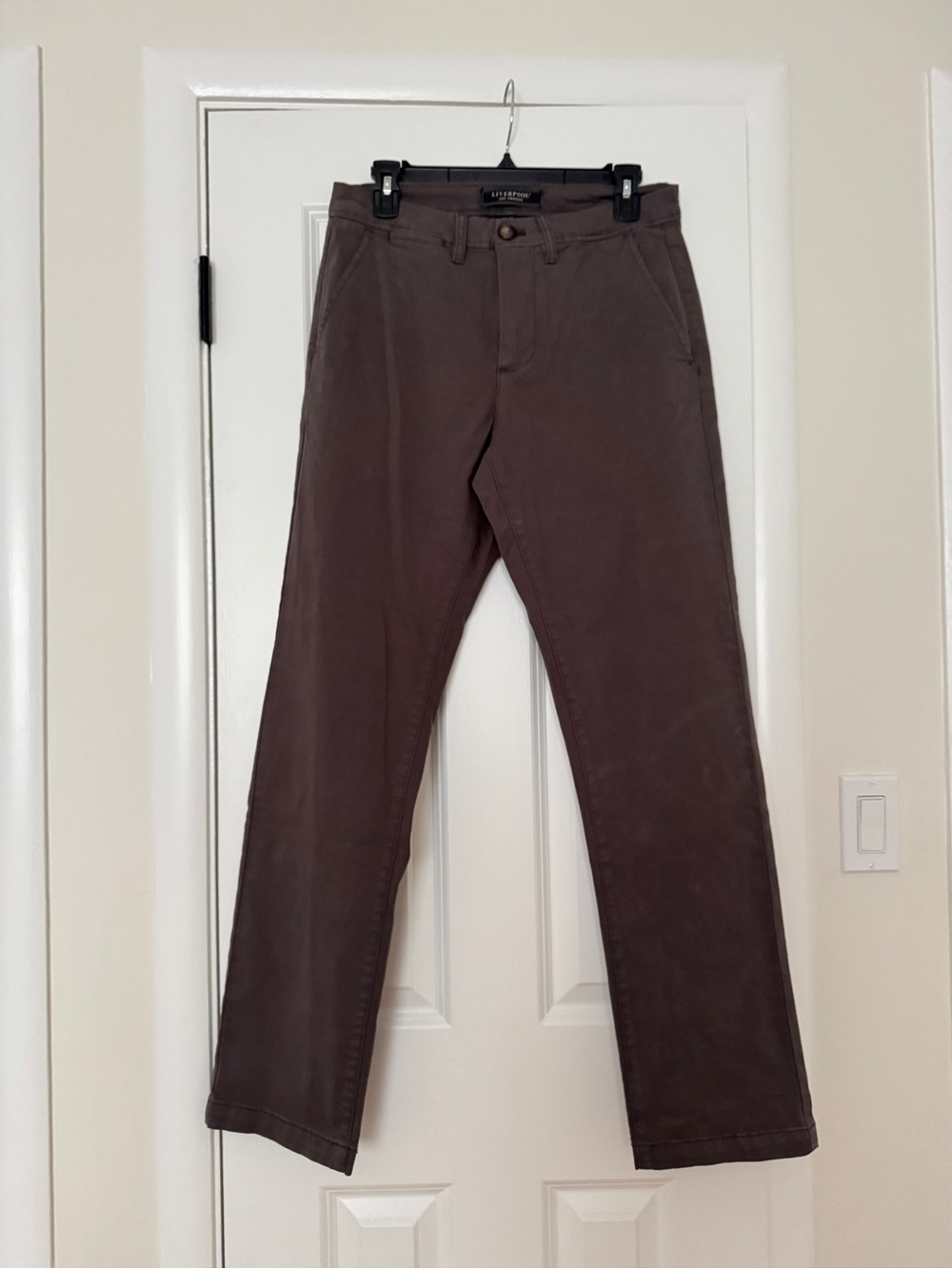 Liverpool Men's Dark Brown Straight Pants 30x32 Cotton